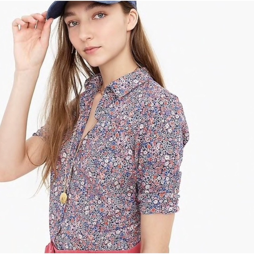 J.Crew Womens Perfect Shirt in Liberty Kayoko Floral 00 Button Down Cottage